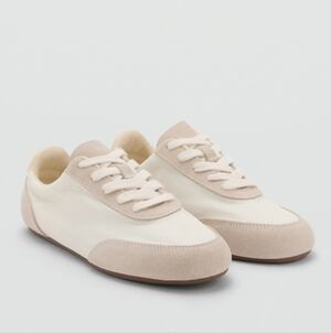 MANGO Lace-up Suede Sneakers
